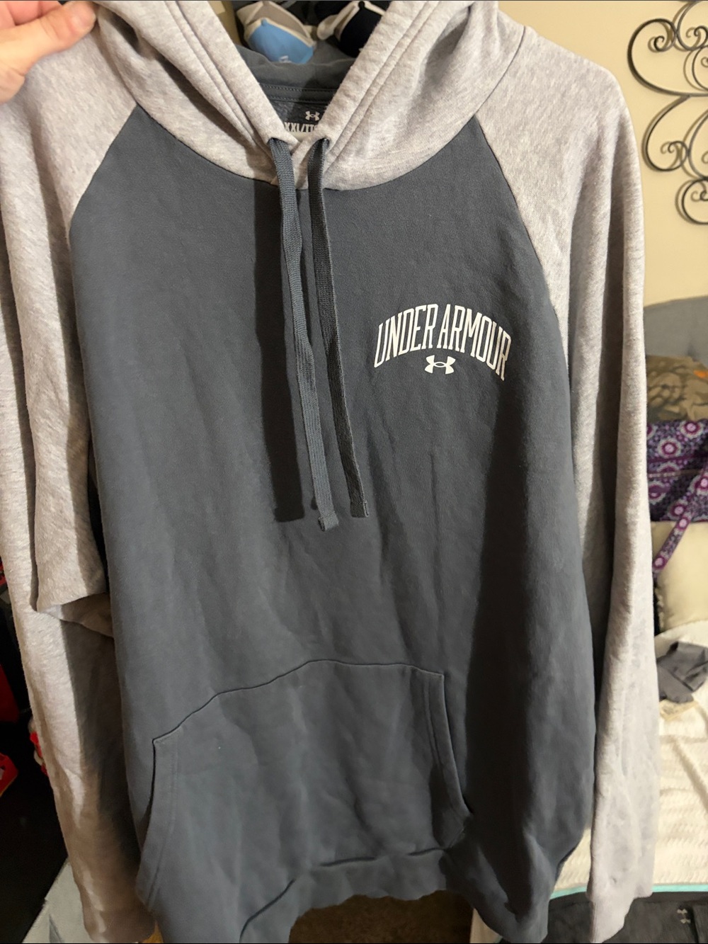 Under Armour Dark Gray & Light Gray Hooded Pullover